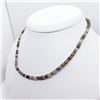 Image 3 : Silver Fancy Color Sapphire With Ball Clasp(42ct) 16 Inches With Sliver Clasp Necklace (~weight 8.05