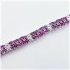 Image 3 : Silver 120 Ruby(6ct) Bracelet (~length 18inches) (~weight 17.3g), Made in Canada, Insurance Value $1