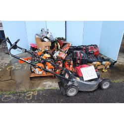 outboard motor, lawn mower, rotary hammer, impact wrench angle grinder, chain saws, hose reel, batte