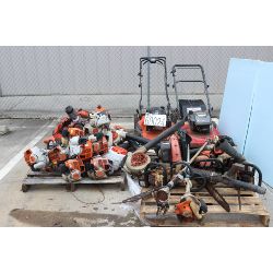 grass trimmers, blowers, chain saws, saw sharpener, lawn mowers, Selling Offsite: Located in Montgom