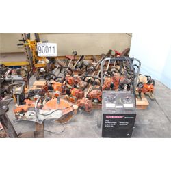 grass trimmers, hyd jacks, binders, drill press, band saw, pneumatic cylinder, battery charger, hois