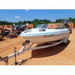 fiberglass boat, s/a trailer, inboard/outboard engine 