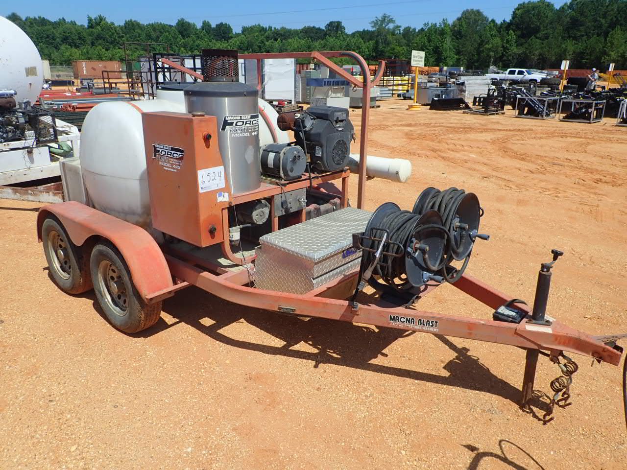 hot high pressure washer systems 30 gallon tank (2) reel's w/hose, mtd on t/a trailer