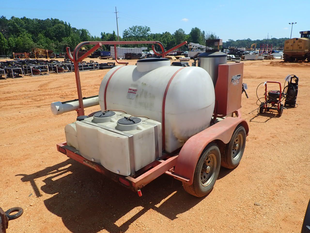 hot high pressure washer systems 30 gallon tank (2) reel's w/hose, mtd on t/a trailer