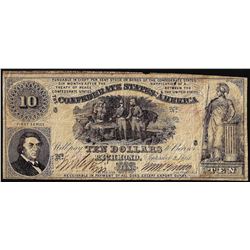 1861 $10 Confederate States of America Note