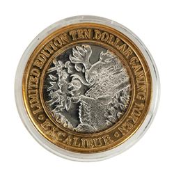 .999 Silver Excalibur Las Vegas Nevada $10 Casino Limited Edition Gaming Token