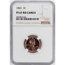 1963 Proof Lincoln Memorial Cent Coin NGC PF67RD Cameo