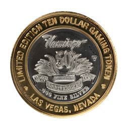 .999 Silver Flamingo Hilton Las Vegas, Nevada $10 Casino Limited Edition Gaming Token