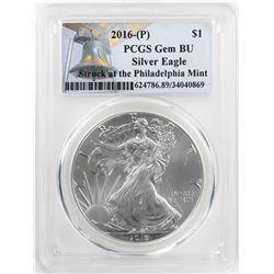 2016-P $1 American Silver Eagle Coin PCGS Gem BU Struck at the Philadelphia Mint