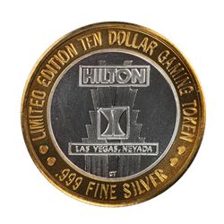 .999 Silver Hilton Las Vegas, Nevada $10 Casino Limited Edition Gaming Token