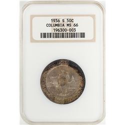 1936-S Columbia Sesquicentennial Commemorative Half Dollar Coin NGC MS66