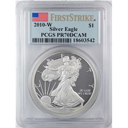 2010-W $1 Proof American Silver Eagle Coin PCGS PR70DCAM First Strike