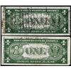Image 1 : Lot of (2) Short Snorter 1935A $1 Hawaii WWI Emergency Issue Silver Certificate Notes