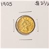 Image 1 : 1905 $2 1/2 Liberty Head Quarter Eagle Gold Coin