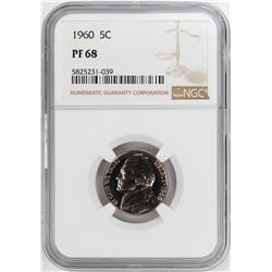 1960 Proof Jefferson Nickel Coin NGC PF68
