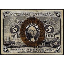 March 3, 1863 Five Cents Second Issue Fractional Currency Note