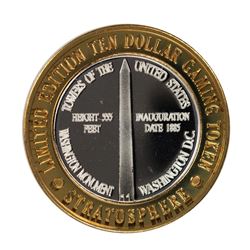 .999 Silver Stratosphere Las Vegas, Nevada $10 Casino Limited Edition Gaming Token