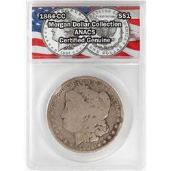 1884-CC $1 Morgan Silver Dollar Coin ANACS Certified Genuine