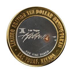 .999 Silver Hilton Las Vegas, Nevada $10 Casino Limited Edition Gaming Token