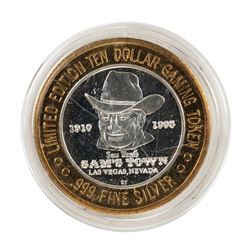 .999 Fine Silver Sam's Town Casino Las Vegas $10 Limited Edition Gaming Token