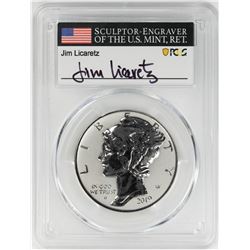 2019-W $25 Rev. Proof Palladium Eagle PCGS PR70 First Day Issue Jim Licaretz Signature