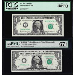Lot of 1985 $1 Federal Reserve Notes PCGS 68PPQ & PMG Superb Gem New 67EPQ