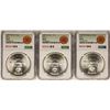 Image 1 : Lot of (3) 1980Mo Mexico 1 Onza Silver Coins NGC MS64