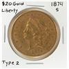 Image 1 : 1874-S $20 Liberty Head Double Eagle Gold Coin