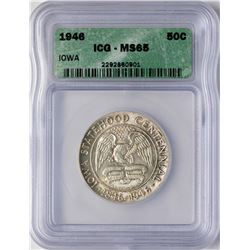 1946 Iowa Centennial Commemorative Half Dollar Coin ICG MS65