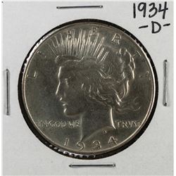 1934-D $1 Peace Silver Dollar Coin