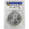 Image 1 : 2017 $1 American Silver Eagle Coin PCGS MS70 First Day of Issue Moy Signature