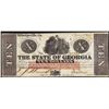 Image 1 : 1862 $10 State of Georgia Milledgeville, GA Obsolete Banknote