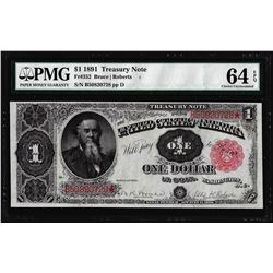 1891 $1 Treasury Note Fr. 352 PMG Choice Uncirculated 64EPQ