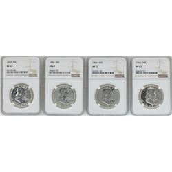 Lot of 1959-1962 Proof Franklin Half Dollar Coins NGC PF67
