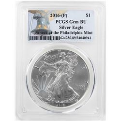 2016-P $1 American Silver Eagle Coin PCGS Gem BU Struck at the Philadelphia Mint