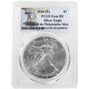Image 1 : 2016-P $1 American Silver Eagle Coin PCGS Gem BU Struck at the Philadelphia Mint