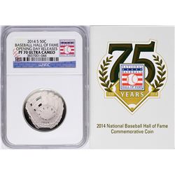 Opening Day 2014-S Proof Baseball Hall of Fame Half Dollar Coin NGC PF70