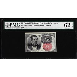 1874 Ten Cents Fifth Issue Fractional Note Fr.1265 PMG Uncirculated 62EPQ