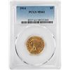 Image 1 : 1914 $5 Indian Head Half Eagle Gold Coin PCGS MS61