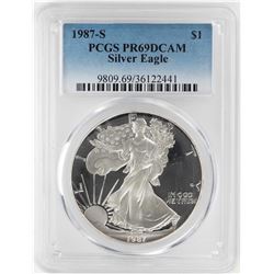 1987-S $1 Proof American Silver Eagle Coin PCGS PR69DCAM
