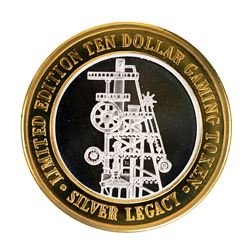 .999 Fine Silver Silver Legacy Reno, Nevada $10 Limited Edition Gaming Token