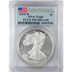 2010-W $1 Proof American Silver Eagle Coin PCGS PR70DCAM First Strike