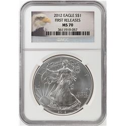 2012 $1 American Silver Eagle Coin NGC MS70 First Releases