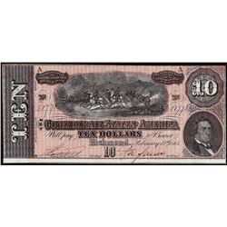 1864 $10 Confederate States of America Note