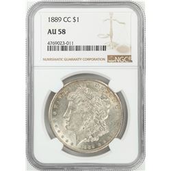 1889-CC $1 Morgan Silver Dollar Coin NGC AU58