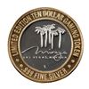 Image 2 : .999 Fine Silver Mirage Las Vegas, Nevada $10 Limited Edition Gaming Token