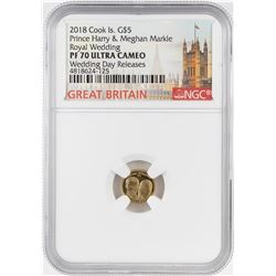 2018 $5 Cook Island Royal Wedding Gold Coin NGC PF70 Ultra Cameo