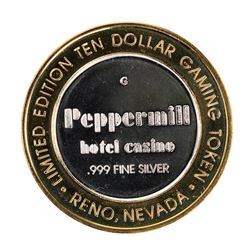 .999 Fine Silver Peppermill Reno, Nevada $10 Limited Edition Gaming Token