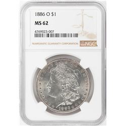 1886-O $1 Morgan Silver Dollar Coin NGC MS62