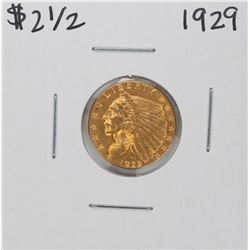 1929 $2 1/2 Indian Head Quarter Eagle Gold Coin